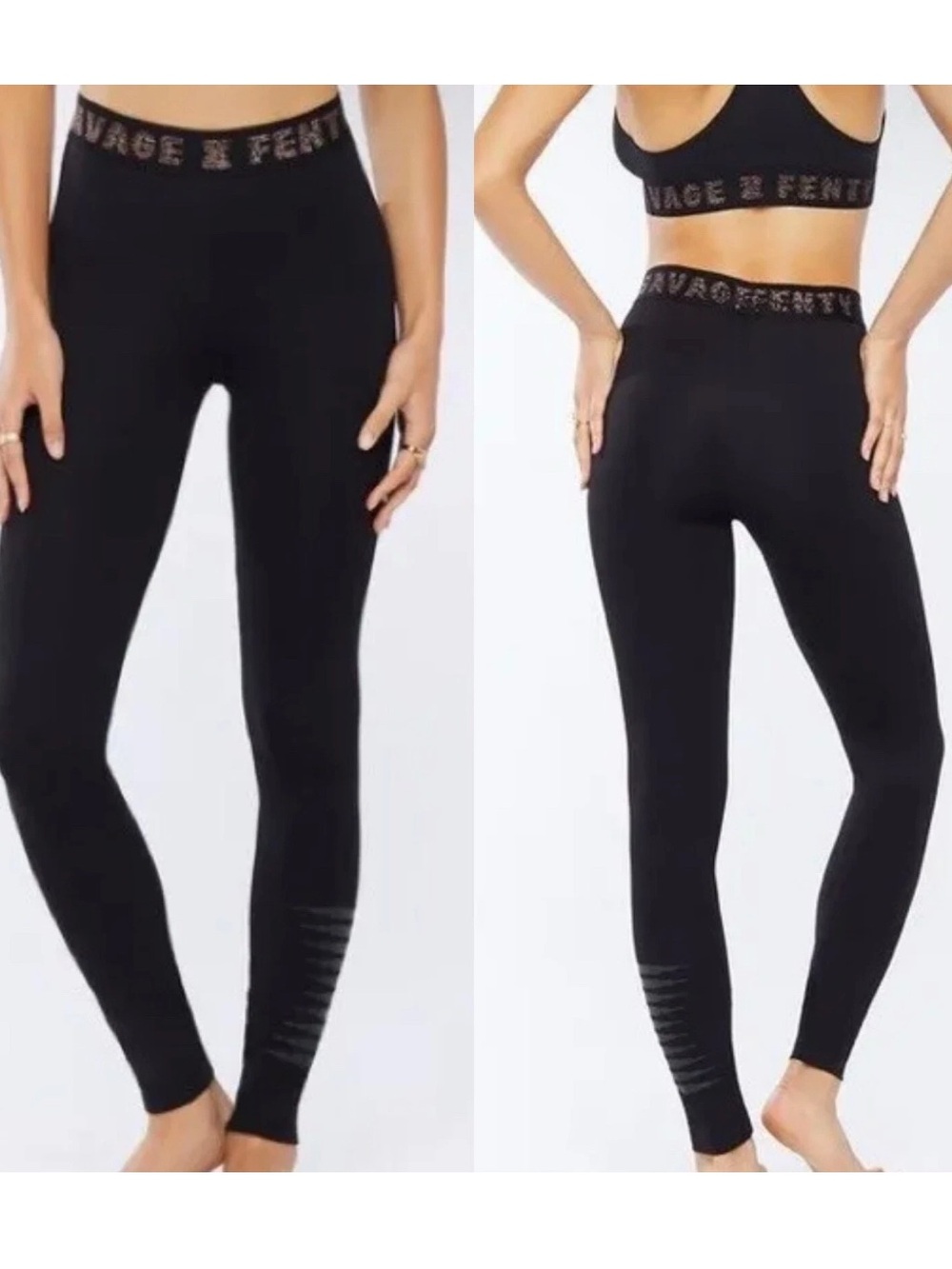 SAVAGE X FENTY | 1X | Yoga Nylon Metallic Logo Waistband Legging Lavender